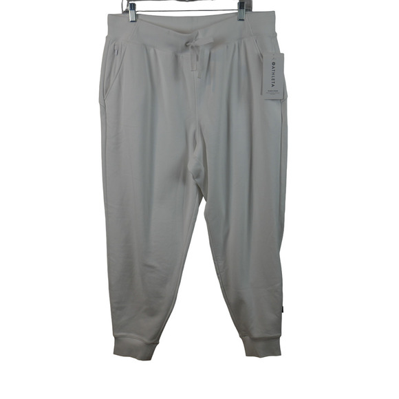 ATHLETA NWT White Triumph Joggers Bright White Size 1X - Picture 1 of 10